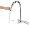 Grifo de Lavabo de Cobre Puro de Montaje en Pared de Agua Fría Única para Baño y Fregadero de Cocina en Casa, con Rotación Universal y Características Anti-Salpicaduras