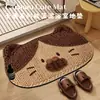 Tapete de Chão de Lama Diatomácea com Animal de Desenho Animado Porta de Banheiro Absorção de Água Tapete Antiderrapante Doméstico Resistente à Sujeira Fácil de Limpar Tapete de Chão de Banheiro