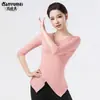 Ropa de práctica de baile ropa de danza moderna traje negro examen de arte ropa para el cuerpo femenina modal danza clásica top manga larga