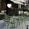Cadeira de Lazer de Ferro Forjado para Exterior, Conjunto Simples de Mesa e Cadeiras para Jardim de Pátio e Loja de Chá com Leite, Mesa Impermeável para Exterior de Café