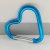 Mosquetón de aleación de aluminio en forma de corazón multicolor, hebilla de liberación rápida para mochila de exterior, accesorio de ferretería para llavero ligero y portátil
