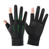 Guantes de Protección Solar de Dos Dedos Expuestos para Hombre en Verano Hilo de Hielo Montar en Motocicleta Conducir Coche Eléctrico Pesca Repartidor Pantalla Táctil