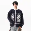 Cárdigan Jacquard Fair Isle Americano Chaqueta de Punto para Hombres y Mujeres, Marca de Moda, Otoño Holgado Estilo Retro Perezoso Suéter Versátil