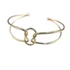 Nuevo Pulsera Abierta de Nudo Doble Anillo, Pulsera Versátil Simple de Nudo de Moda, Joyería Metálica de Lujo Ligero de Gama Alta para Mujeres