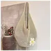 Bolsa de Punto Nueva de Verano 2026 Bolso Tejido de Moda para Mujer Bolso de Malla de un Solo Hombro Bolso de Viaje Portátil para Salidas a la Playa