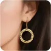 Pendientes Irregulares de Estilo Francés Transfronterizos Europeos y Americanos, Nuevos Pendientes Colgantes de Círculo Hueco de Comercio Exterior para Mujer, Joyería Versátil a la Moda