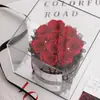 [En Stock] Nuevo Producto Cubo de Abrazo con Lazo Mediano Caja de Regalo con Flores Preservadas