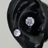 Brincos Octogonais Milênio Rose Cut de Aço Titânio Brilhantes com Rosca Interna 6mm Piercing de Lábio com Zircônia Atacado Piercing de Osso Fábrica