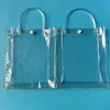 Bolsa Tote Transparente de PVC Bolsa de Regalo Souvenir con Hebilla Oculta Láser para Té de Leche, Postres, Dulces de Boda, Vino Tinto y Empaque de Flores