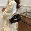 Bolso estilo Chanel de verano con cadena de tejido de lana 2024, nuevo bolso de hombro cruzado elegante de moda nicho tejido