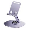 Suporte Giratório de Metal para Celular de Mesa Dobrável Armazenamento Rotação 360 graus Suporte Preguiçoso Tablet Transmissão ao Vivo Drama