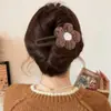 Pinza para el pelo con flor de lazo color café para mujer, aspecto de alta gama, pinza no dolorosa, pinza para recogidos, nuevo modelo 2026