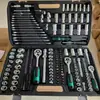 Caja de herramientas de reparación de automóviles de 46 piezas para dropshipping transfronterizo, llave de vaso, juego de caja de herramientas de mantenimiento mecánico para coche, venta al por mayor del fabricante