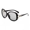 Gafas de Sol con Cabeza de Zorro para Día y Noche para Mujer, Gafas de Colores Cambiantes Antivaho Modernas, Gafas Polarizadas Redondas de Moda, Aspecto Adelgazante para Cara Grande