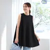 Conjunto Casual de Verano: Conjunto de Dos Piezas: Top sin Mangas con Volantes y Pantalones de Pierna Ancha hasta el Suelo, Conjunto Suelto de Manga Corta en Línea A