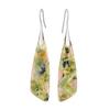 Nuevos pendientes de triángulo oblicuo populares de Amazon para lista de deseos, con combinación de piedras de color jade africano, joyería de moda europea y americana