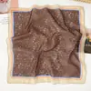 Pañuelo Cuadrado Pequeño de Algodón Lino Floral Retro Moda Femenina Elegante Diadema Multifuncional Decoración de Verano Protector de Cuello Pañuelo de Seda Bufanda Tubular para Cuello