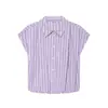 Camisa de Verano de Manga Corta con Rayas, Estilo Europeo y Americano, Diseño Nuevo Sencillo, Venta al por Mayor