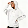 Logotipo personalizado, estilo europeo y americano, comercio electrónico transfronterizo, sudadera con capucha de corte holgado para otoño/invierno para mujer, estilo retro americano, forrada de polar, diseño simple