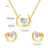 Moda Popular Europea y Americana 18K Oro Acero Inoxidable Aretes Collar Set de Joyería Elegante Exquisito Set de Joyería para Mujeres