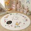 Alfombra Redonda Decorativa de Dibujos Animados para Habitación Infantil, Tapete Decorativo para Sala de Estar, Alfombra Gruesa para Mesita de Noche de Dormitorio, Suave, Resistente a Manchas, Fácil de Cuidar