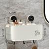 Estante de almacenamiento para baño con ventosa, mueble para lavabo, cosméticos, sin perforaciones, para colgar en la pared, caja de almacenamiento para colgar en la encimera
