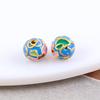 Cloisonné de Pekín bienes antiguos cuentas cloisonné esmalte cuentas redondas pulsera DIY con cuentas oro arena aceite de gota accesorios de joyería