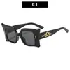 Nuevas gafas de sol de alta gama transfronterizas europeas y americanas 2026, gafas de sol unisex negras y doradas, diseño clásico de ojo de gato con montura grande