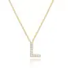 Collar de Oro de 18K con Circonita de 26 Letras, Cadena de Clavícula Simple y Elegante, Collar de Nombre en Inglés a la Moda, Joyería Transfronteriza Europea y Americana