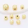 Chapado en Oro de 18K Cuadrado Cepillado Hueco Cuadrado Pulido Pulsera Espaciadores Cuentas Sueltas Pulsera DIY Collar Accesorios de Joyería