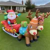 Fábrica de Origem Insuflável de Natal Dupla de Renas Puxando Trenó Decorações de Jardim Decorações de Atmosfera Natalina