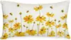 Transfronterizo Nuevo Primavera y Verano Girasol Coche Helado Flor Lino Estampado Cojín de Cintura Dormitorio Coche Decorativo Sofá