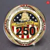 Broche de Acero Inoxidable con Cristal Plano Convexo Vintage Colgante Broche Conmemorativo del 250º Aniversario del Día de la Independencia Estadounidense
