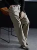 Calça casual para o dia a dia, estilo high-street, para homens, corte solto, primavera/outono de 2026, versátil, simples, com painéis multicor e costuras, calça longa com bom caimento