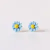 Brincos de argola de crisântemo de cerâmica doce para estudantes, femininos, frescos, para barraca, fornecimento para barraca, online, populares, piercing na orelha, margarida