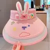 Sombrero de Protección Solar para Niños, Sombrero de Sol de Verano con Orejas de Conejo de Dibujos Animados y Parte Superior Abierta, Sombrero de Sol de Ala Ancha para Niños y Niñas, Protección UV