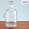 Botella de Vidrio Boca Ancha Marrón 500ml Botella de Reactivo Transparente Boca Esmerilada Sellada Botella Gotero de Reactivo Suministros Químicos Botella