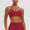 Sutiã esportivo novo estilo transfronteiriço, sem costura, com bojo, de amarrar no pescoço, sexy, absorvente de choque, secagem rápida, para corrida, fitness e yoga, feminino