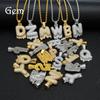 Europeu e americano hip hop diamante lava carta pingente moda marca de moda ouro Inglês carta colar masculino