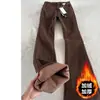 Jeans Acampanados Negros para Mujer, Forrados de Felpa para Invierno, Engrosados, Tallas Grandes, Adelgazantes, Adecuados para Cuerpo con Forma de Pera, Pantalones de Campana