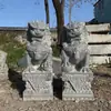 Par de Adornos de León de Piedra para Entrada de Casa, Portón, Tumba, Mini Escultura Pequeña de Piedra, Piedra, Piedra Azul, Metabo