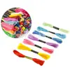 Fio de bordado ponto cruz multicolorido fio de bordado cor mista fio de bordado diy fio de bordado costurado à mão fio de poliéster e algodão tecido