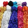 En stock 30cm borla lentejuelas láser encaje DIY decoración falda vestido baile latino accesorios ropa encaje al por mayor