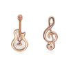 Pendientes de Plata de Ley S925 con Forma de Guitarra para Hombres y Mujeres Verano Diseño de Nicho Nueva Moda Asimétricos Simples Pendientes de Gama Alta
