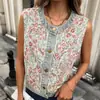 Nuevo chaleco de mezclilla floral vintage de comercio exterior transfronterizo europeo y americano, chaleco exterior jacquard sin mangas de cuello redondo