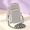 Bolsa de almacenamiento portátil para viajes al aire libre, riñonera para teléfono cruzada, monedero de silicona, tarjetero, organizador de auriculares y lápiz labial