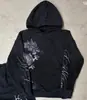 Camiseta de Manga Larga Estilo Americano Transfronteriza Europea y Americana, Top Oscuro Retro Estampado Y2K, Atuendo de Moda Gótica High Street Ins