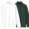 Camisa térmica masculina de outono e inverno, camiseta de manga comprida, top de outono com gola alta, marca moderna de roupas masculinas de alta qualidade