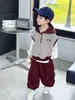 Conjunto de Tres Piezas Rayado de Algodón para Niño para Primavera y Otoño, Atuendo Suave y Cómodo de Estilo Coreano para Niños, Ropa Suelta Transpirable para Bebé
