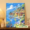 Casa de Flores junto al Mar Pintura al Óleo Digital DIY 2026 Nueva Pintura Acrílica Relleno Manual para Colorear Pintura Decorativa Sanadora